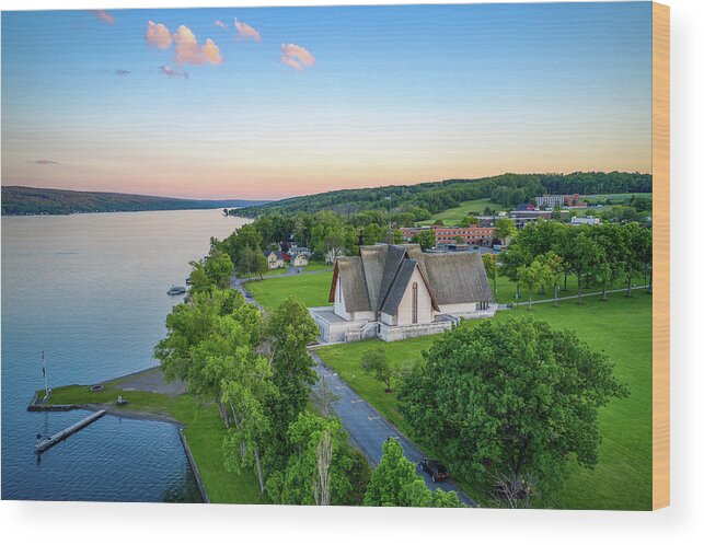 Finger Lakes Wood Print featuring the photograph Sunset Sky Norton Chapel by Anthony Giammarino