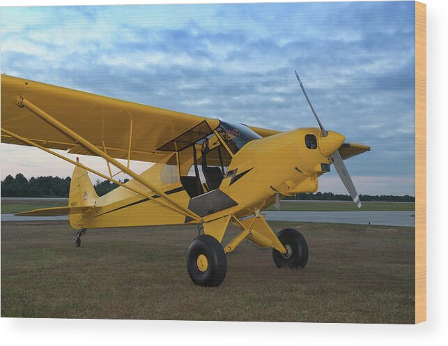 Piper Wood Print featuring the photograph Super Cub at Daybreak by Chris Buff