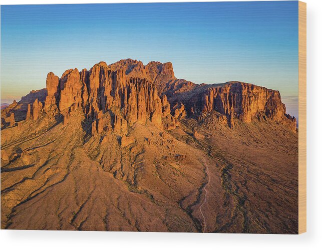 Superstition Mountains Wood Print featuring the photograph Superstitious by Clinton Ward