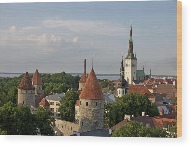 Outdoors Wood Print featuring the photograph Tallinn View by Ricardo Liberato