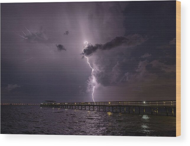 Clouds Wood Print featuring the photograph Tampa Bay Lightning by Joe Leone