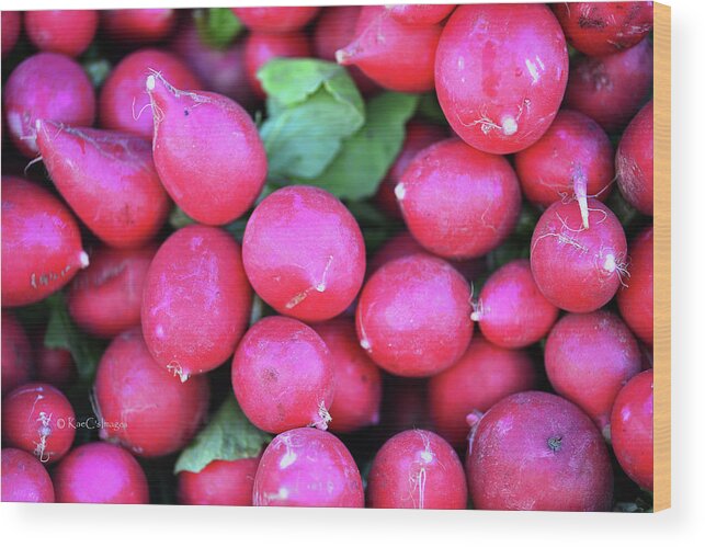 Radishes Wood Print featuring the photograph Tangy Red Root by Kae Cheatham