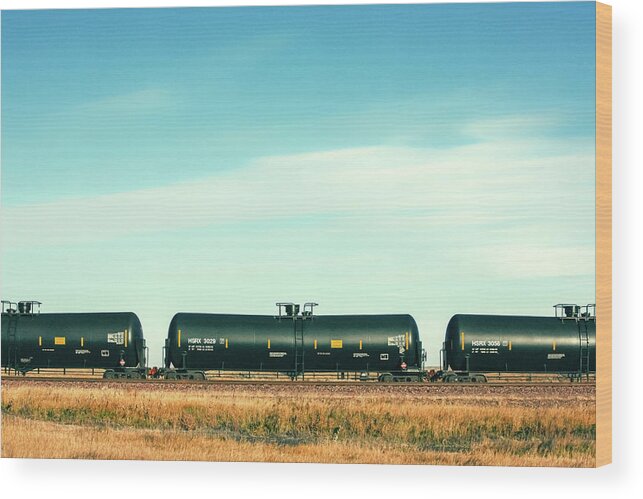 Oil Wood Print featuring the photograph Tank Car Row by Todd Klassy