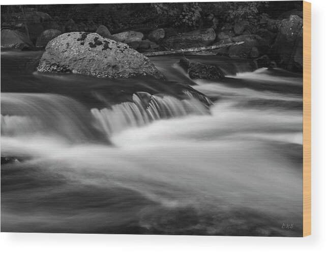 10 Mile River Wood Print featuring the photograph Ten Mile River V Hunts Mills BW by David Gordon