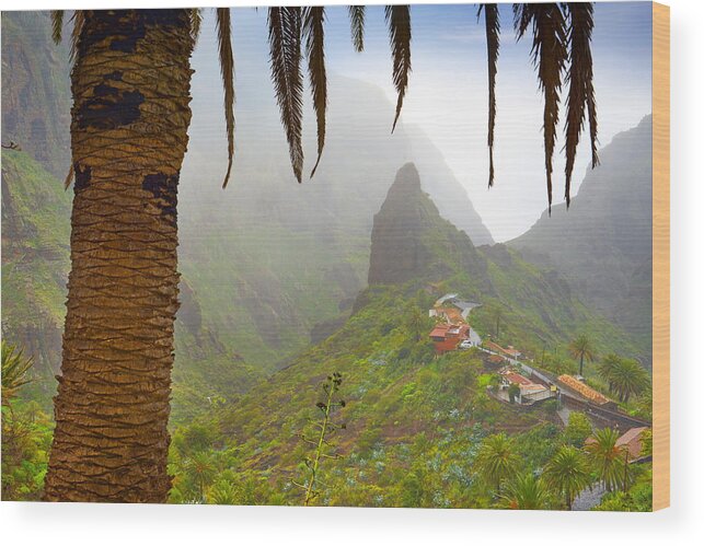 Landscape Wood Print featuring the photograph Tenerife - Masca Village, Canary by Jan Wlodarczyk