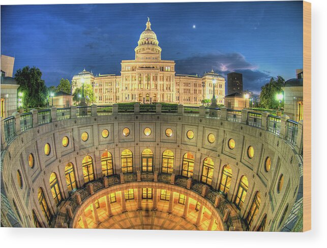 Arch Wood Print featuring the photograph Texas Capitol by Talke Photography