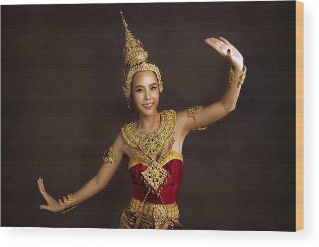 Woman Wood Print featuring the photograph Thai Tradition by Srikanth Gumma