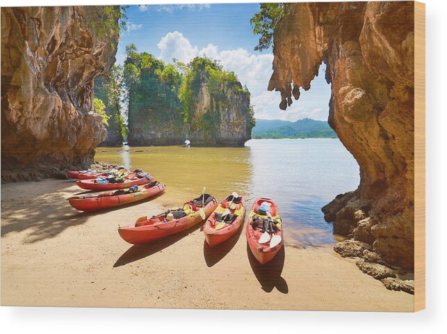 Landscape Wood Print featuring the photograph Thailand - Krabi Province, Phang Nga by Jan Wlodarczyk