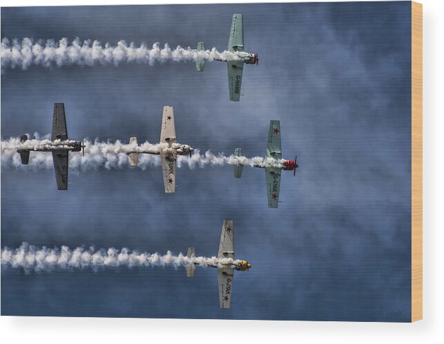 Airplane Wood Print featuring the photograph The Aerostars by Knut Saglien