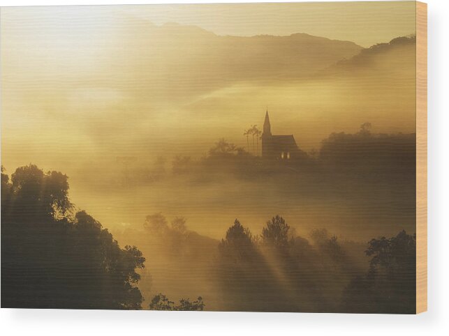 Sunrise Wood Print featuring the photograph The Bright Morning by Raphael Sombrio