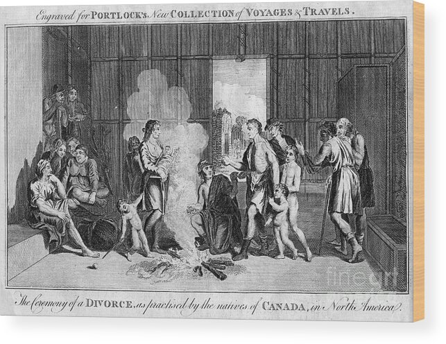 Engraving Wood Print featuring the drawing The Ceremony Of A Divorce, As Practised by Print Collector