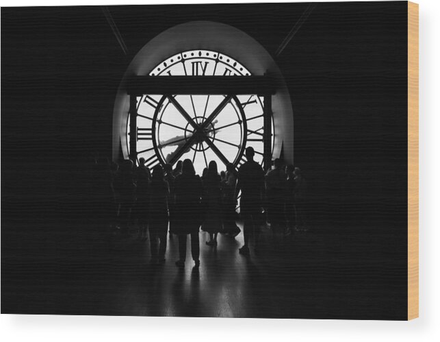 #parigi Wood Print featuring the photograph The Clock by Paola Tedoldi