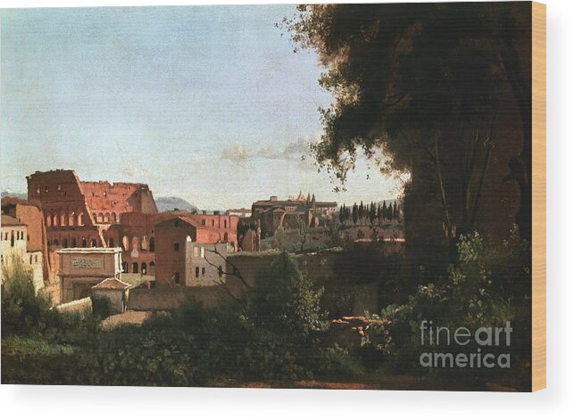 Roman Wood Print featuring the drawing The Colosseum View From The Farnese by Print Collector