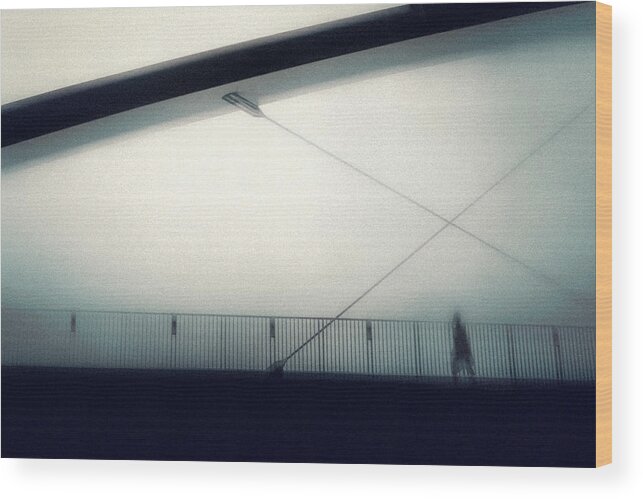 Bridge Wood Print featuring the photograph The Crossing by Marc Huybrighs