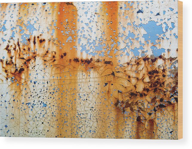 Blue And Orange Wood Print featuring the photograph The Dance Of Blue by Jani Freimann