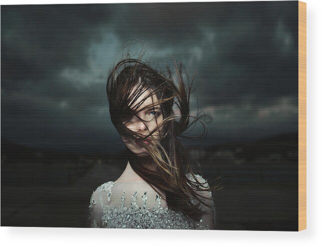 Portrait Wood Print featuring the photograph The Day by Alexey Pedan