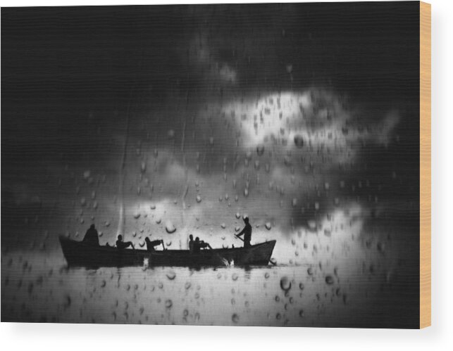 Fish.fishing Wood Print featuring the photograph The End Of The Fishing Day by Adela Lia Rusu