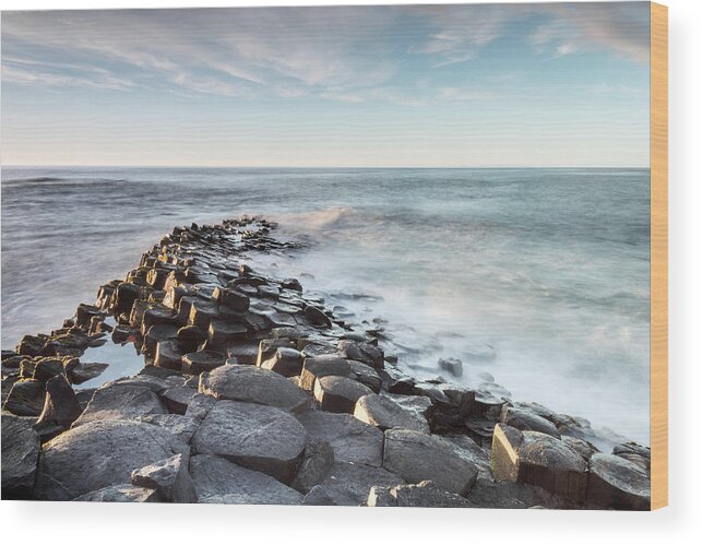 Outdoors Wood Print featuring the photograph The Giants Causeway In North Ireland by Jacek Kadaj