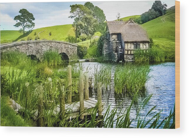 Hobbit Wood Print featuring the photograph The Hobbiton by Lyl Dil Creations