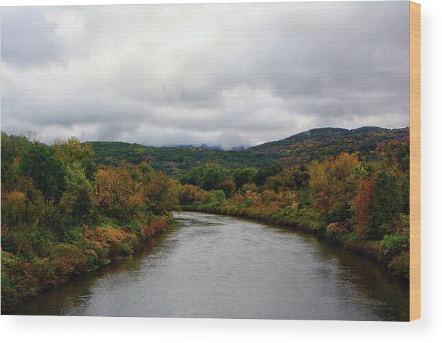 The Housatonic River From A Bridge In Adams Ma Wood Print featuring the photograph The Housatonic River from a Bridge in Adams MA by Raymond Salani III