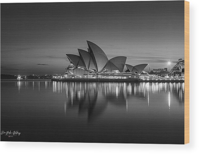 Cityscape Wood Print featuring the photograph The House On Harbour Mono by Donald Yorke-goldney