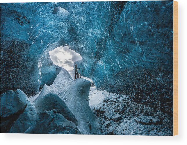 Iceland Wood Print featuring the photograph The Ice Cave by Alfred Forns