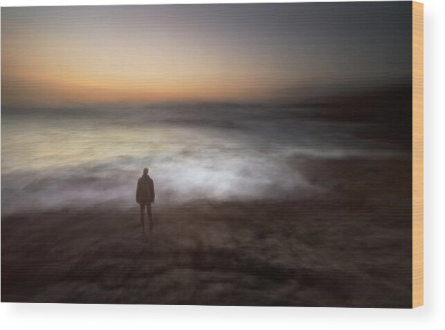 Panning Wood Print featuring the photograph The Last Day In Nowhere by Santiago Pascual Buy