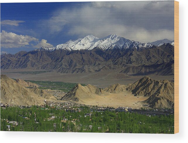 Scenics Wood Print featuring the photograph The Leh City by Photograph By Nilanjan Sasmal