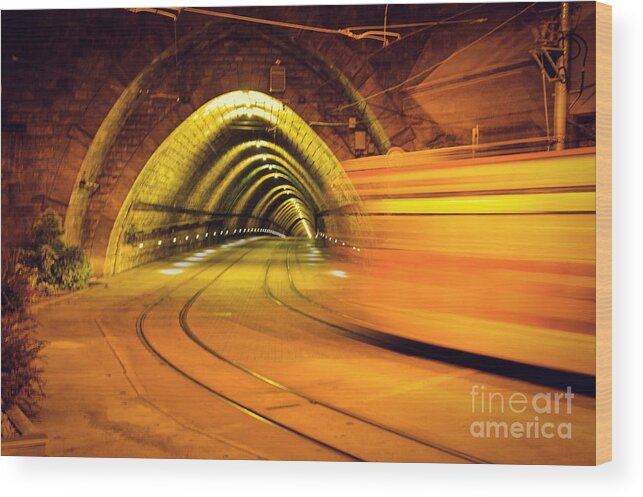 Tunnel Wood Print featuring the photograph The light at the end of the tunnel by Yavor Mihaylov