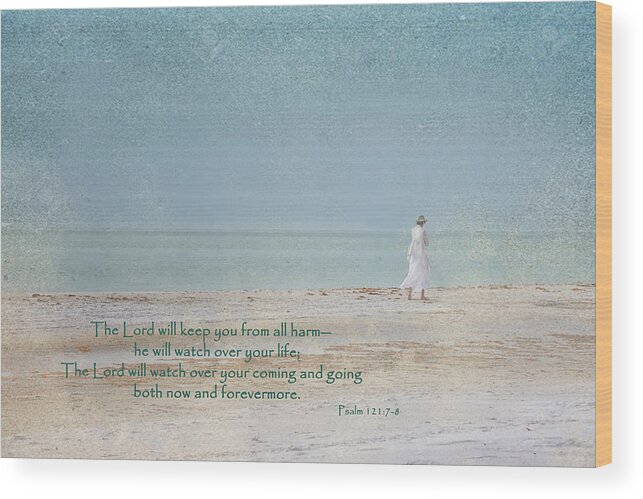 Psalm 121 Wood Print featuring the photograph The Lord Keep You sand by Jolynn Reed