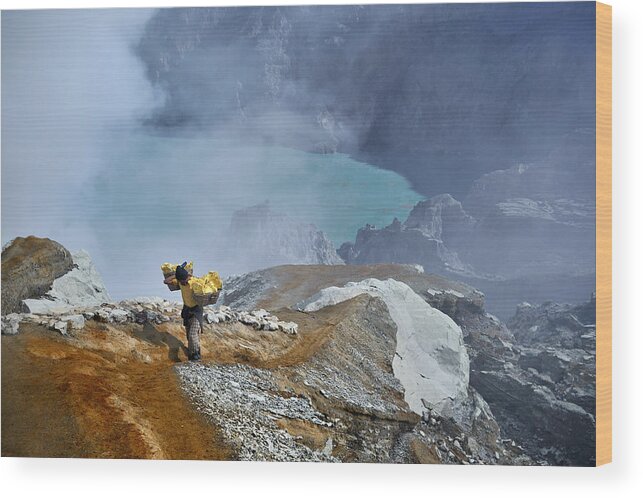 Man Wood Print featuring the photograph The Man And The Sulphur by Romimage