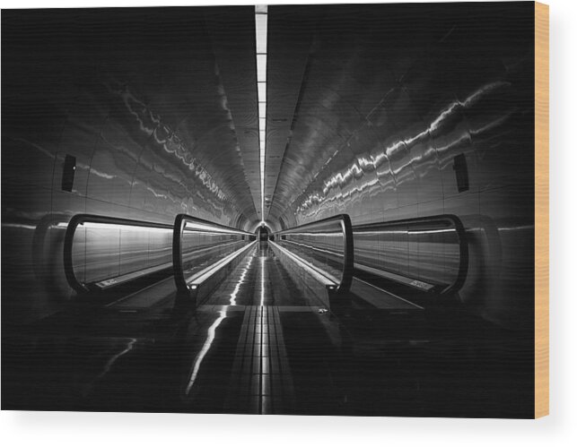 Transport Wood Print featuring the photograph The Moving Walkway by Roland Weber