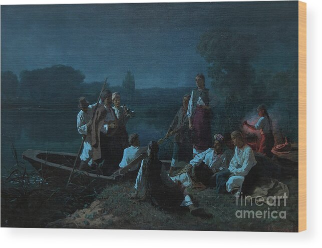 Oil Painting Wood Print featuring the drawing The Night Before Pentecost by Heritage Images