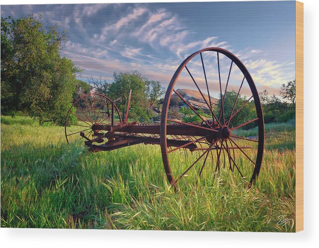Mower Wood Print featuring the photograph The Old Hay Rake 2 by Endre Balogh