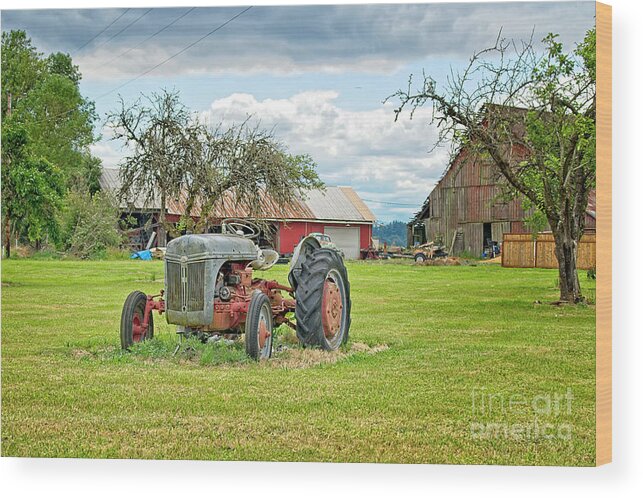 Harvest Wood Print featuring the photograph The Old Tractor by Craig Leaper