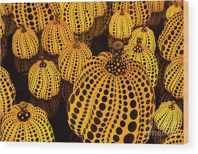Dallas Museum Of Art Wood Print featuring the photograph The Pumpkins Art of Yayoi Kusama by Ivete Basso Photography