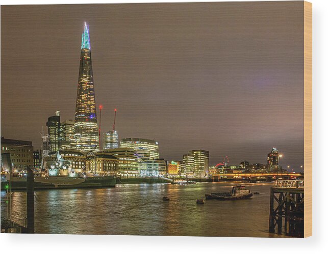 The Shard Wood Print featuring the photograph The Shard Building London by Douglas Wielfaert