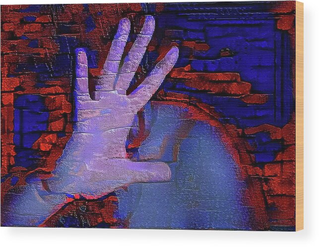 Expressionism Wood Print featuring the digital art The Shining by Alex Mir