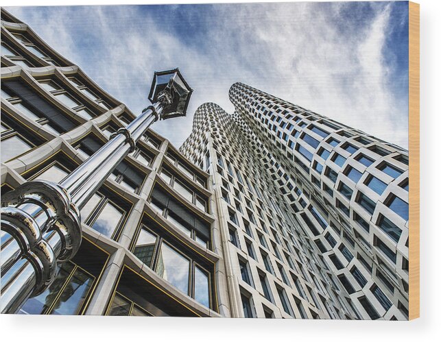 Architecture Wood Print featuring the photograph The Shiny Lamppost by Gerard Jonkman