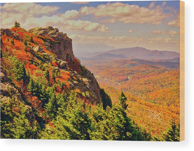 Fall Wood Print featuring the photograph The Summit in Fall by Meta Gatschenberger