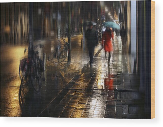 Umbrella Wood Print featuring the photograph The Umbrella Won\'t Stop The Rain by Rudi Jacobs