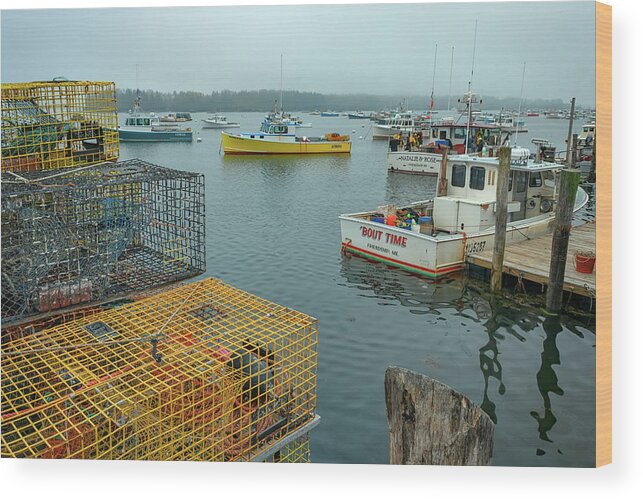 Lobster Wood Print featuring the photograph The Yellow Lobster Boat by Rick Berk