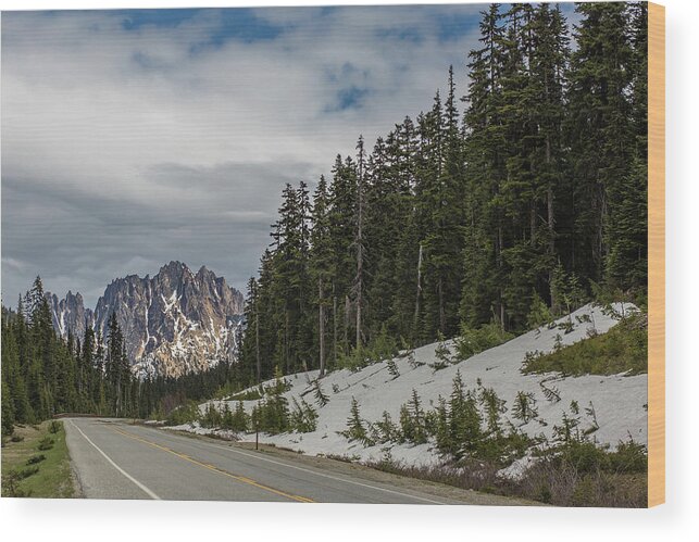 Mountain Wood Print featuring the photograph A mountain at the end of the road, North Cascades National Park, Washington by Julieta Belmont