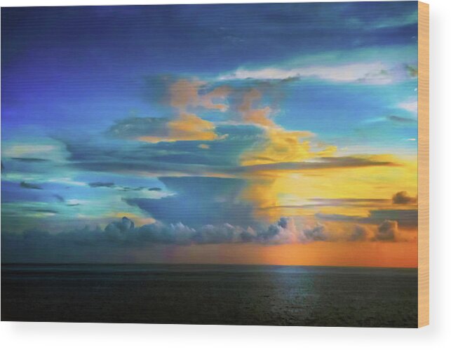 Sunset Wood Print featuring the photograph Thunder at Sun Set by Pheasant Run Gallery