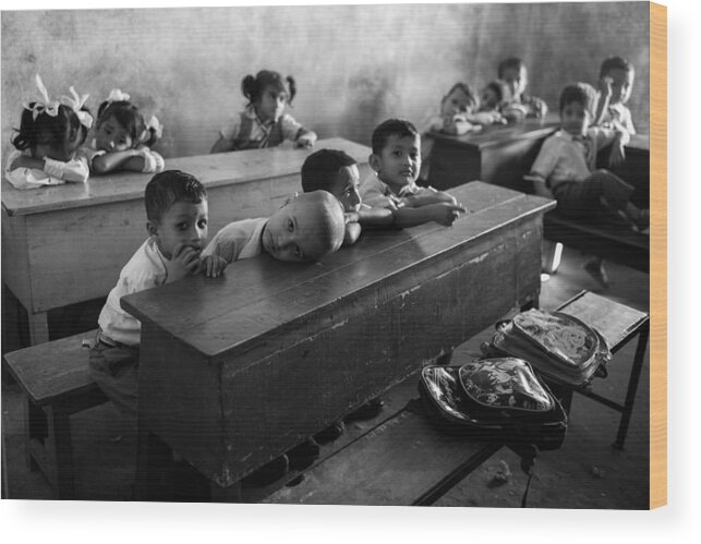 School Wood Print featuring the photograph Tired At School by Ivano Cheli