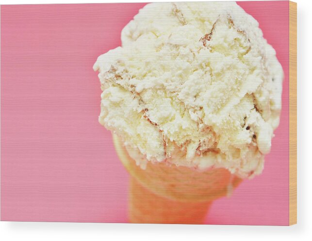 Enjoyment Wood Print featuring the photograph Top Of An Ice Cream Cone by Kevinruss