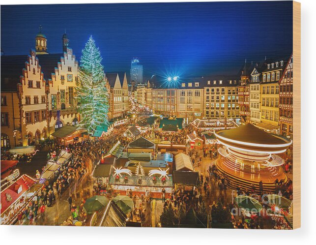 German Wood Print featuring the photograph Traditional Christmas Market by S.borisov