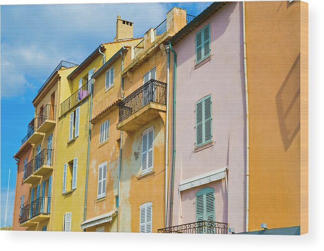 French Riviera Wood Print featuring the photograph Traditional Houses by John Harper