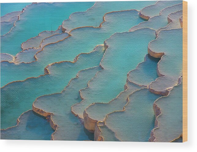 Unesco Wood Print featuring the photograph Travertine Terraces Of Pamukkale by Keren Su