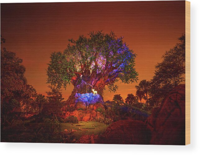 Tree Of Life Wood Print featuring the photograph Tree of Life Awakenings Show by Mark Andrew Thomas